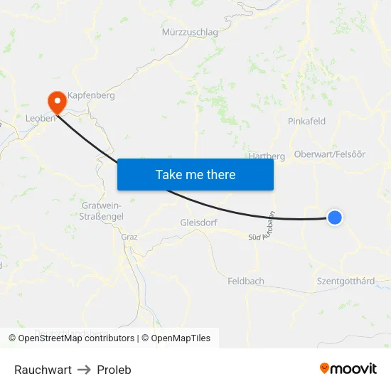 Rauchwart to Proleb map