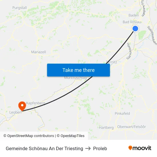 Gemeinde Schönau An Der Triesting to Proleb map