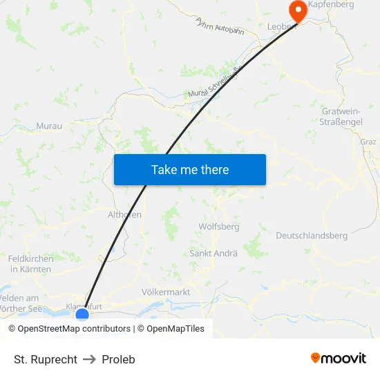 St. Ruprecht to Proleb map
