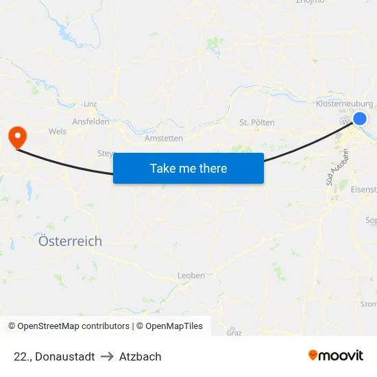 22., Donaustadt to Atzbach map