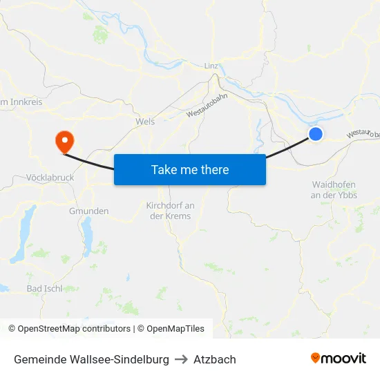 Gemeinde Wallsee-Sindelburg to Atzbach map