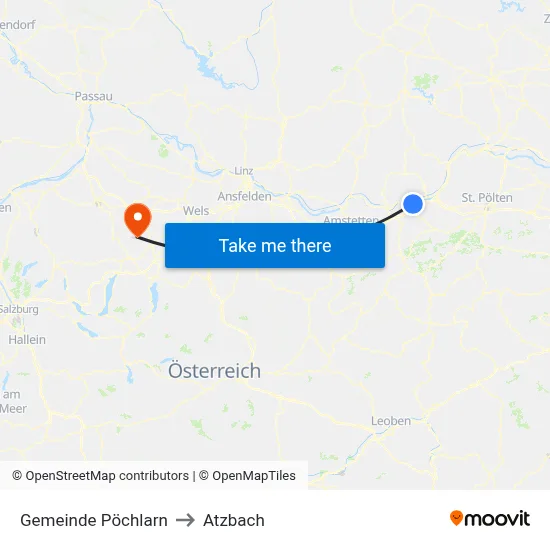 Gemeinde Pöchlarn to Atzbach map