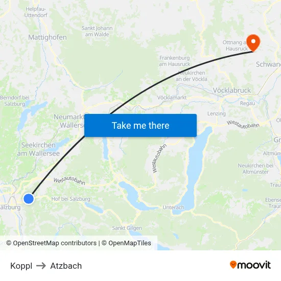Koppl to Atzbach map