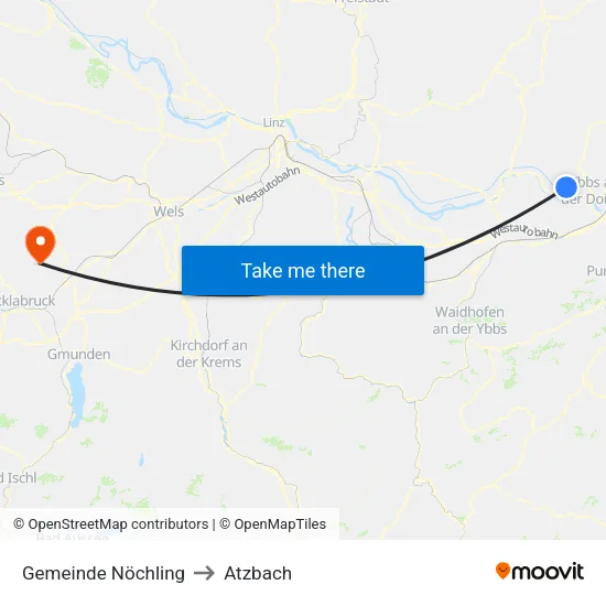 Gemeinde Nöchling to Atzbach map