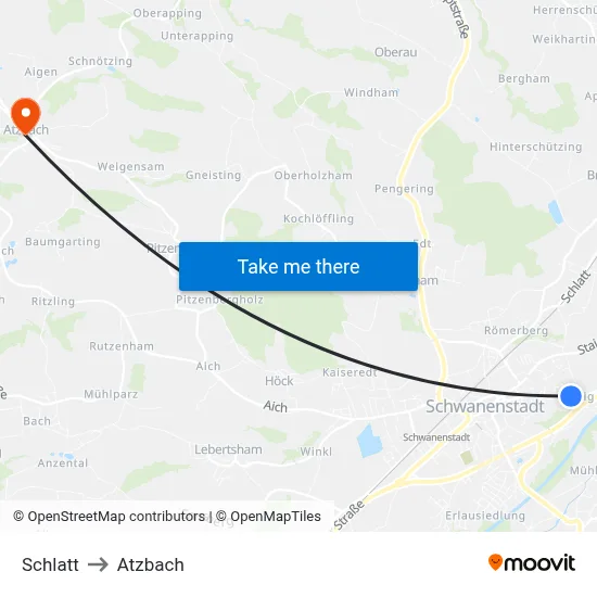Schlatt to Atzbach map