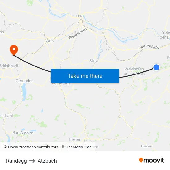 Randegg to Atzbach map