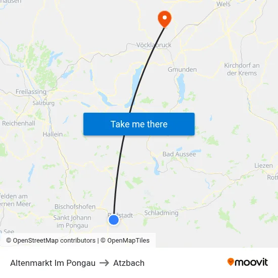 Altenmarkt Im Pongau to Atzbach map