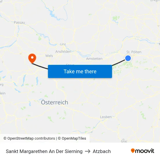Sankt Margarethen An Der Sierning to Atzbach map