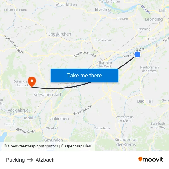 Pucking to Atzbach map