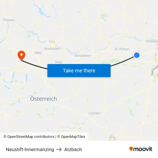 Neustift-Innermanzing to Atzbach map