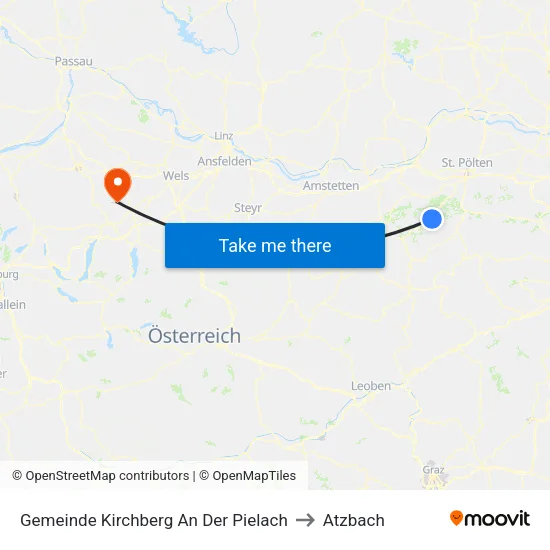 Gemeinde Kirchberg An Der Pielach to Atzbach map