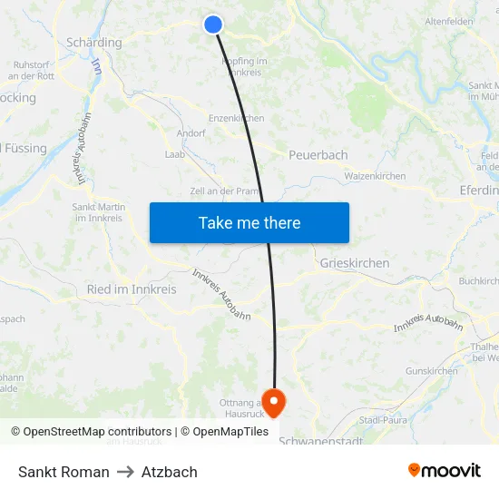 Sankt Roman to Atzbach map