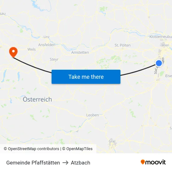 Gemeinde Pfaffstätten to Atzbach map