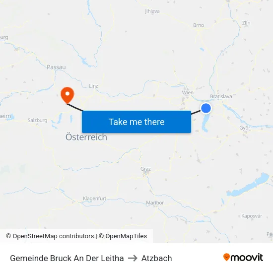 Gemeinde Bruck An Der Leitha to Atzbach map