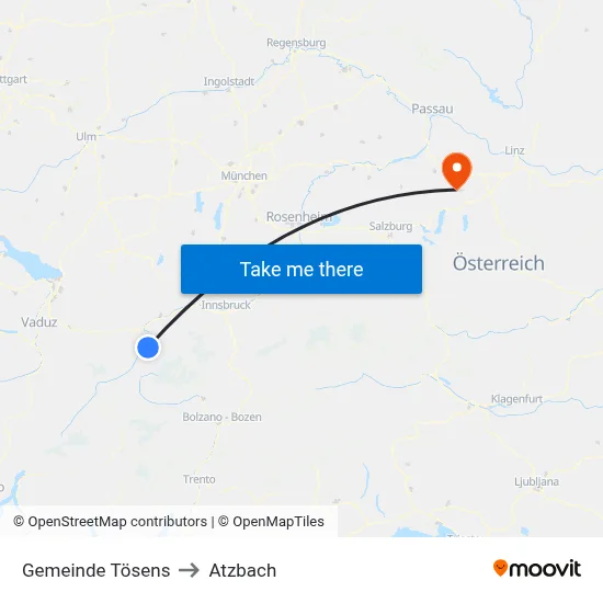 Gemeinde Tösens to Atzbach map