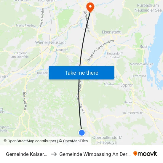 Gemeinde Kaisersdorf to Gemeinde Wimpassing An Der Leitha map