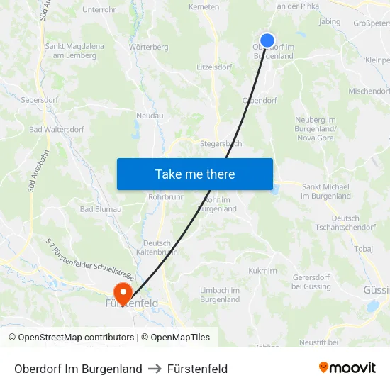 Oberdorf Im Burgenland to Fürstenfeld map