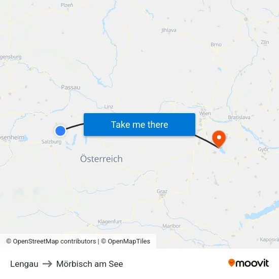 Lengau to Mörbisch am See map