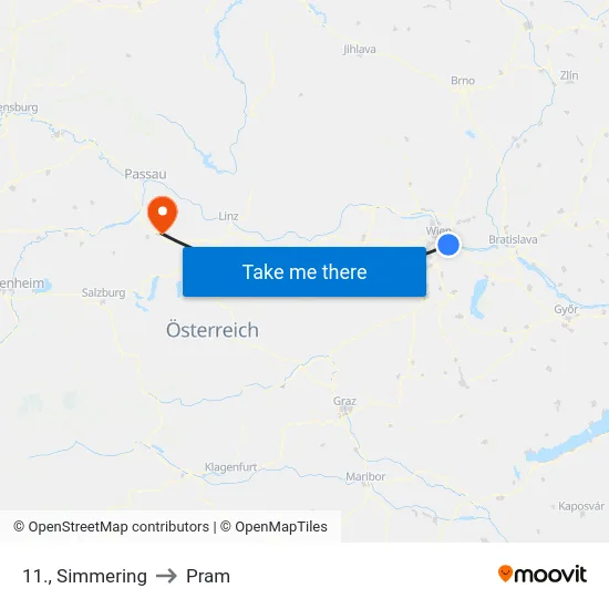 11., Simmering to Pram map