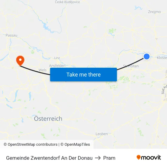 Gemeinde Zwentendorf An Der Donau to Pram map