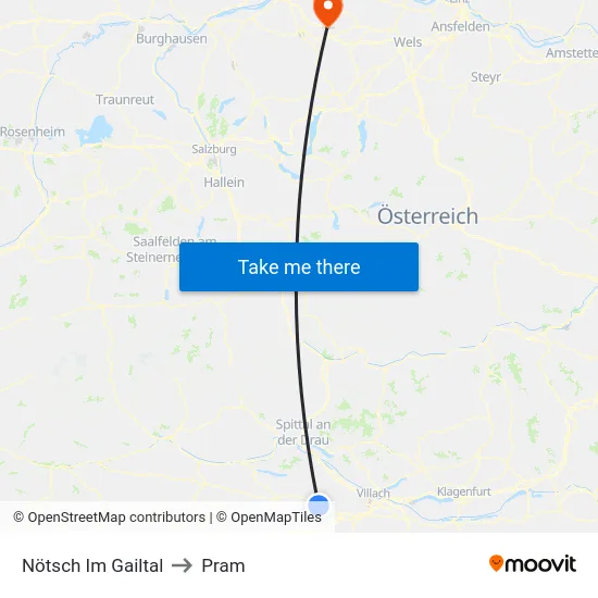 Nötsch Im Gailtal to Pram map