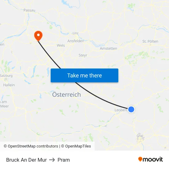 Bruck An Der Mur to Pram map