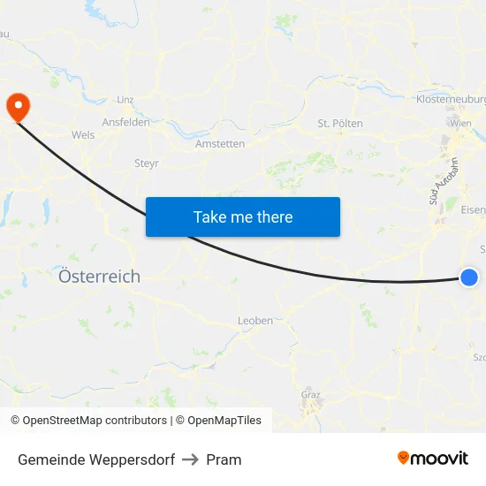Gemeinde Weppersdorf to Pram map