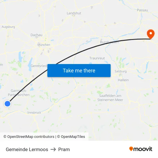 Gemeinde Lermoos to Pram map