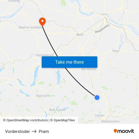 Vorderstoder to Pram map