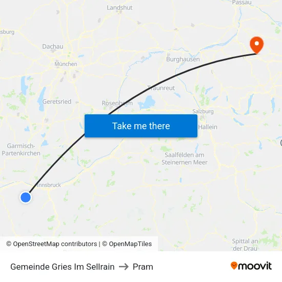 Gemeinde Gries Im Sellrain to Pram map