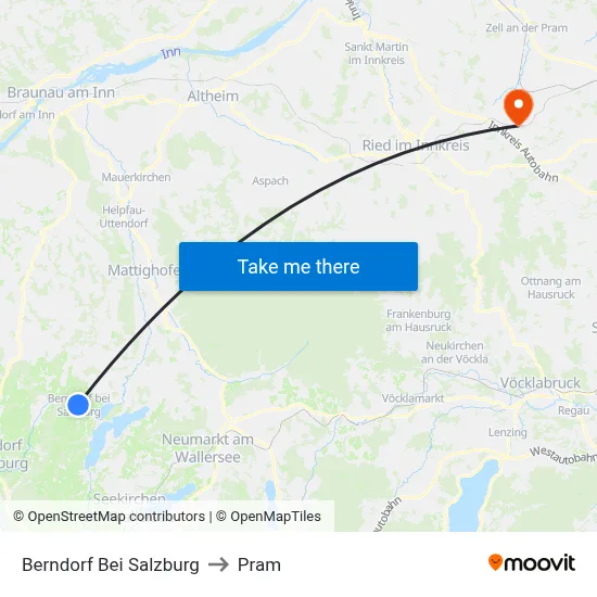 Berndorf Bei Salzburg to Pram map