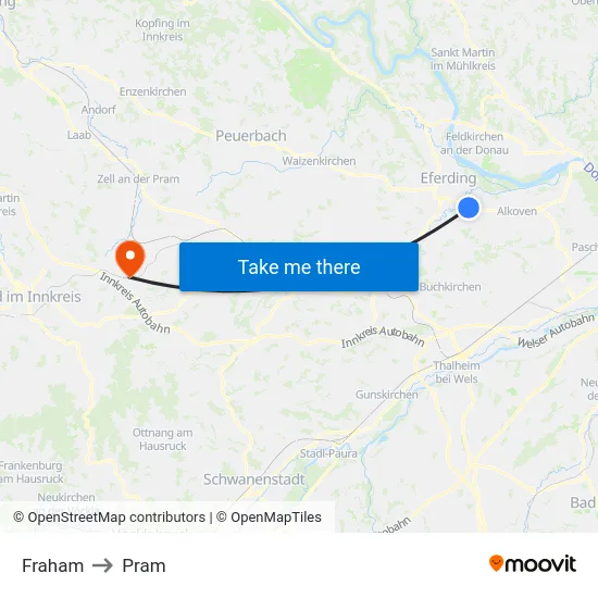 Fraham to Pram map
