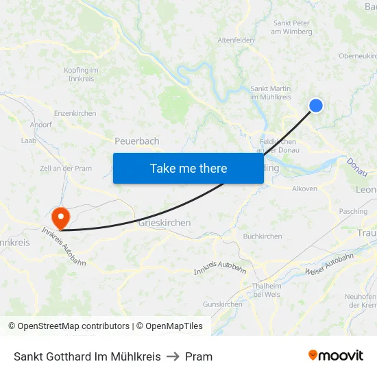 Sankt Gotthard Im Mühlkreis to Pram map