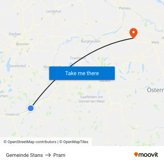 Gemeinde Stans to Pram map