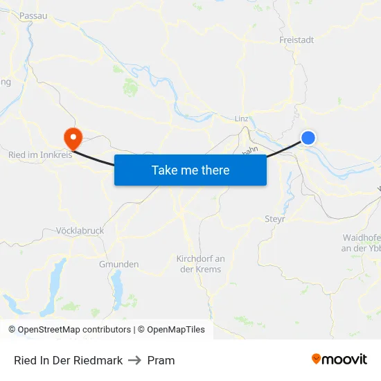 Ried In Der Riedmark to Pram map