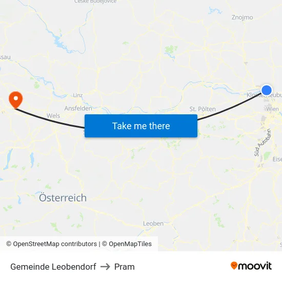 Gemeinde Leobendorf to Pram map