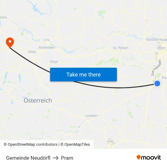 Gemeinde Neudörfl to Pram map