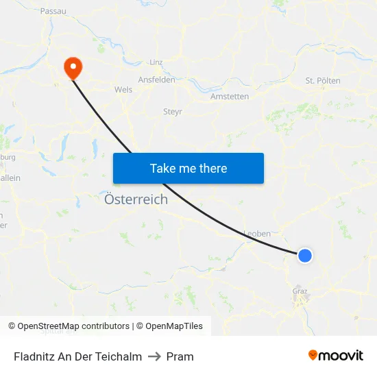 Fladnitz An Der Teichalm to Pram map