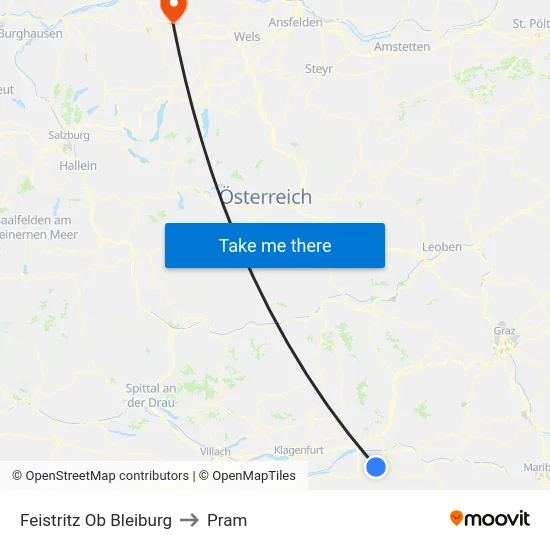 Feistritz Ob Bleiburg to Pram map