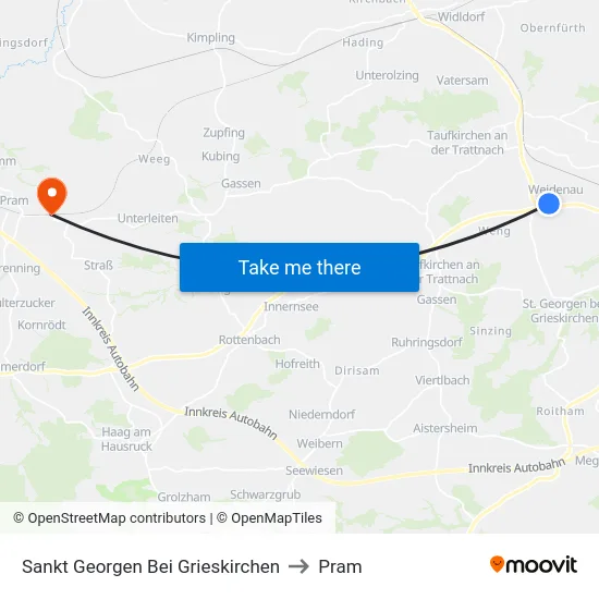 Sankt Georgen Bei Grieskirchen to Pram map