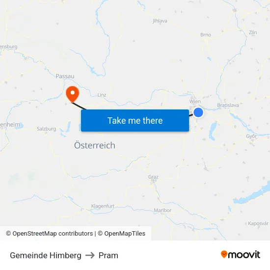 Gemeinde Himberg to Pram map