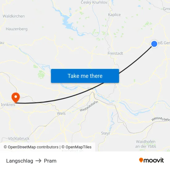 Langschlag to Pram map