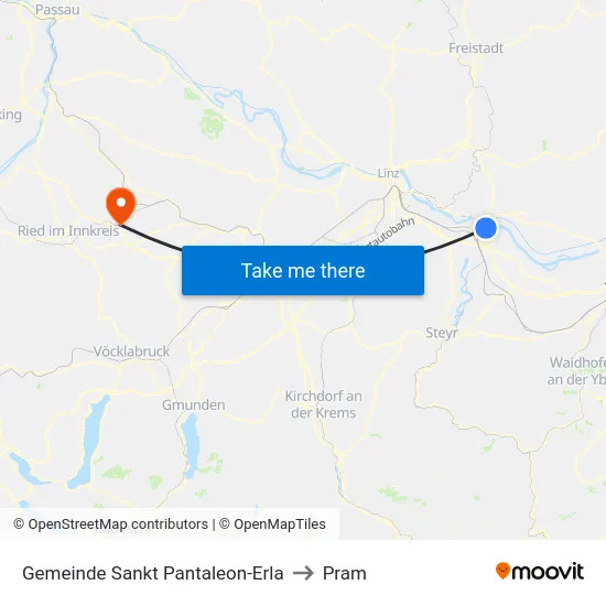 Gemeinde Sankt Pantaleon-Erla to Pram map