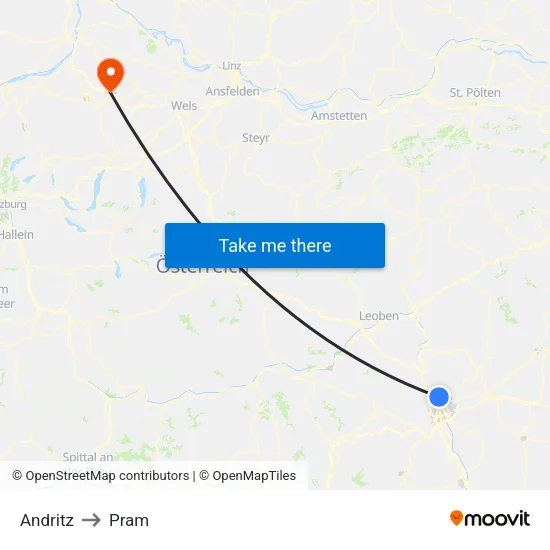Andritz to Pram map