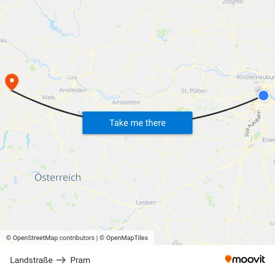 Landstraße to Pram map