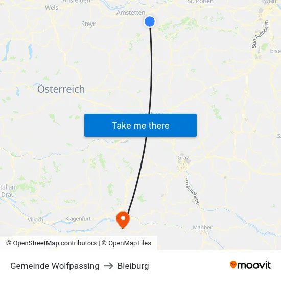 Gemeinde Wolfpassing to Bleiburg map