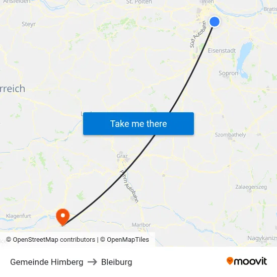 Gemeinde Himberg to Bleiburg map
