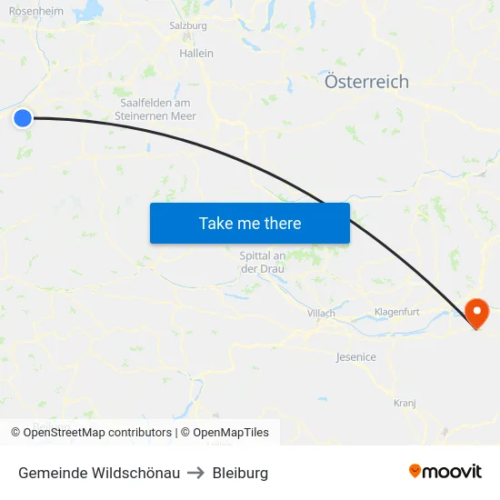 Gemeinde Wildschönau to Bleiburg map