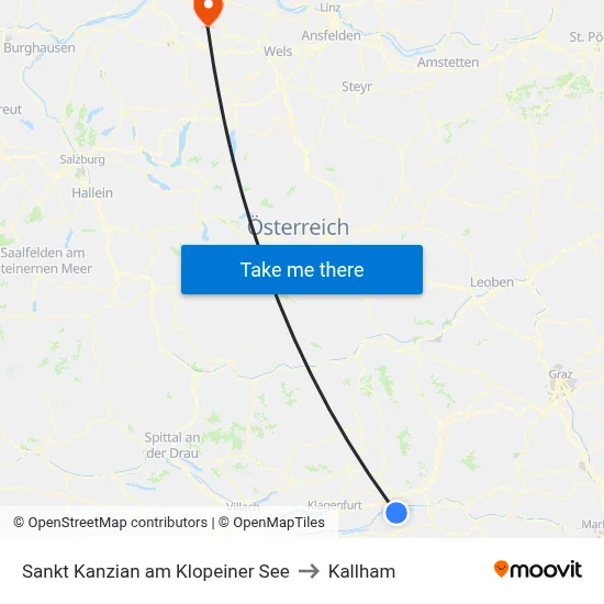Sankt Kanzian am Klopeiner See to Kallham map