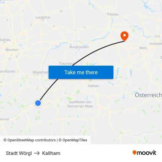 Stadt Wörgl to Kallham map